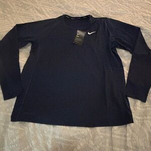 Nike Pro Dri Fit Long Sleeve Base Layer Shirt Adult XL Navy New with Tags